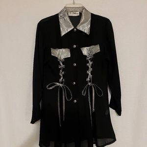 No Smoking Paris Women's Sheer Blouse